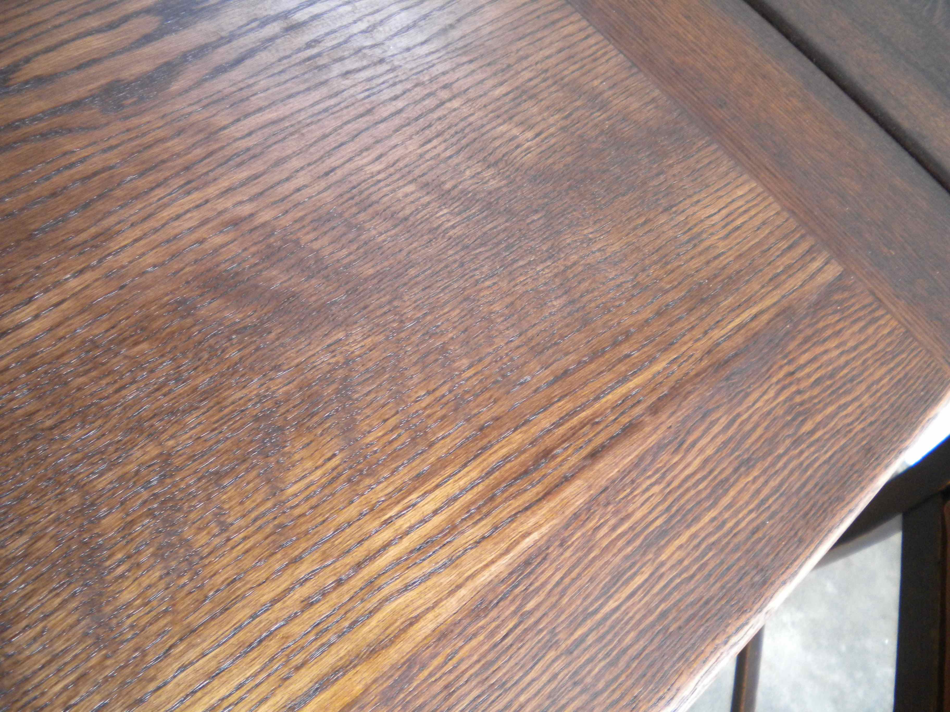 Antique English Oak Dining Table and 6 chairs with leather bottoms